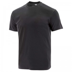 Black CatFootweat Coolmax Short Sleeve Tee Men's Clothing | PC2471693