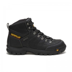 Black CatFootweat Threshold Waterproof Men's Work Boots | VM0658172