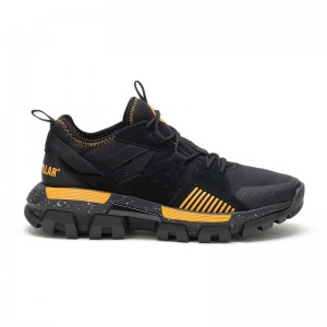 Black / Yellow CatFootweat Raider Sport Sneaker Women's Shoes | VH6379850