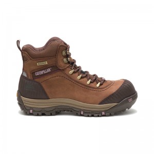 Brown CatFootweat Ally Waterproof Composite Toe Women's Boots | LR6947503