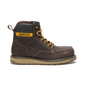 Brown CatFootweat Calibrate Steel Toe Men's Work Boots | NZ1538427