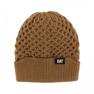 Brown CatFootweat Honeycomb Knit Beanie Men's Clothing | YE2496518