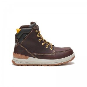 Brown CatFootweat Impact Waterproof Men's Work Boots | RY6315784