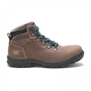 Brown CatFootweat Mae Steel Toe Waterproof Women's Boots | OV6189047