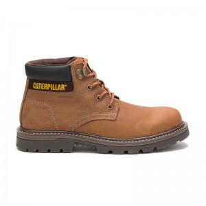 Brown CatFootweat Outbase Waterproof Men's Work Boots | OT8127630