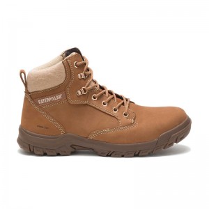 Brown CatFootweat Tess Steel Toe Women's Boots | XV2745108