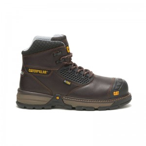 Dark Brown CatFootweat Excavator Superlite Cool Carbon Composite Toe Men's Work Boots | FQ1736942