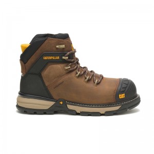 Dark Brown CatFootweat Excavator Superlite Waterproof Thinsulate Carbon Composite Toe Men's Work Boots | TR8749130