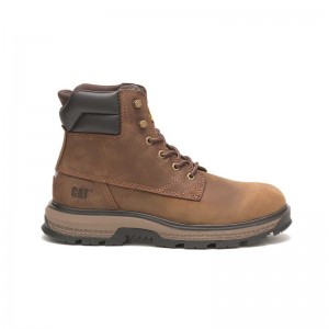 Dark Brown CatFootweat Exposition 6 Men's Work Boots | SX4607138