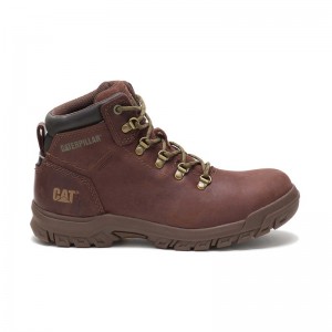 Dark Brown CatFootweat Mae Steel Toe Waterproof Women's Boots | VK4187265