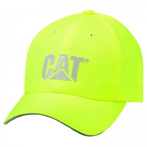 Light Yellow CatFootweat Hi-Vis Trademark Cap Men's Clothing | FM6935842