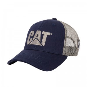 Navy CatFootweat Cat Logo Flag Hat Men's Clothing | XW3256817