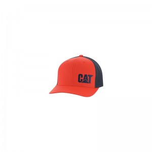 Orange CatFootweat Cat Trademark Trucker Hat Men's Clothing | AI6725019