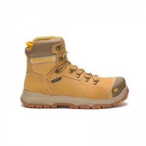 Orange CatFootweat Diagnostic 2.0 Waterproof Steel Toe Men's Work Boots | RK8417095