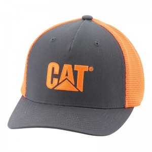 Orange CatFootweat Hi-Vis Mesh Cap Men's Clothing | RD0439572