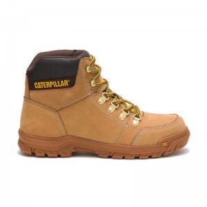 Orange CatFootweat Outline Men's Work Boots | DX3680217