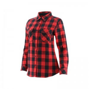 Red CatFootweat Buffalo Check Heavyweight Shirt Women's Workwear | YW5194073