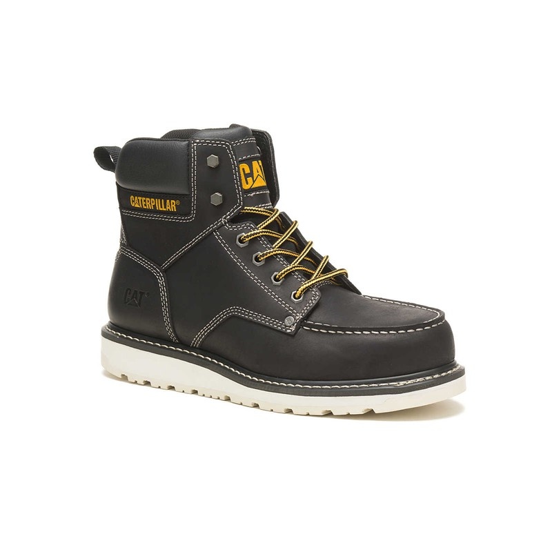 Black CatFootweat Calibrate Steel Toe Men's Work Boots | HV8240591