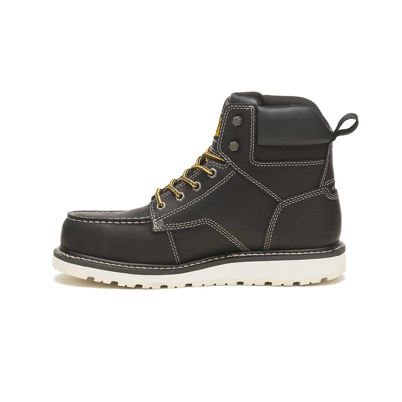 Black CatFootweat Calibrate Steel Toe Men's Work Boots | HV8240591