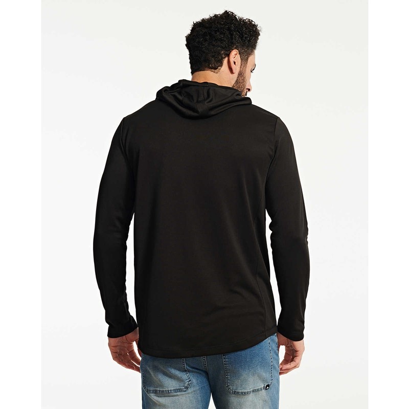 Black CatFootweat Coolmax Lightweight Pullover Hoodie Men's Clothing | HY5831042