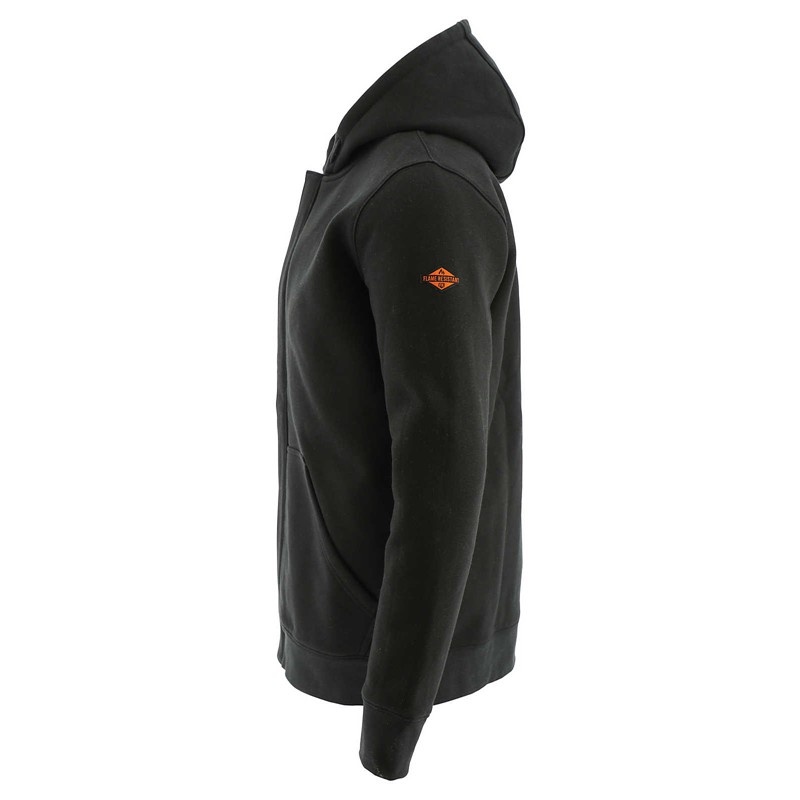 Black CatFootweat Flame Resistant Midweight Full Zip Hoodie Men's Clothing | LO0453176