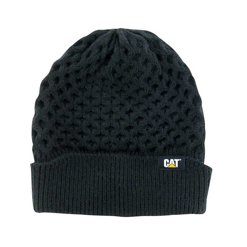 Black CatFootweat Honeycomb Knit Beanie Men\'s Clothing | MU1345627