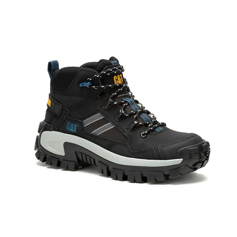 Black CatFootweat Invader Mid Vent Composite Toe Men's Work Boots | KG0971368