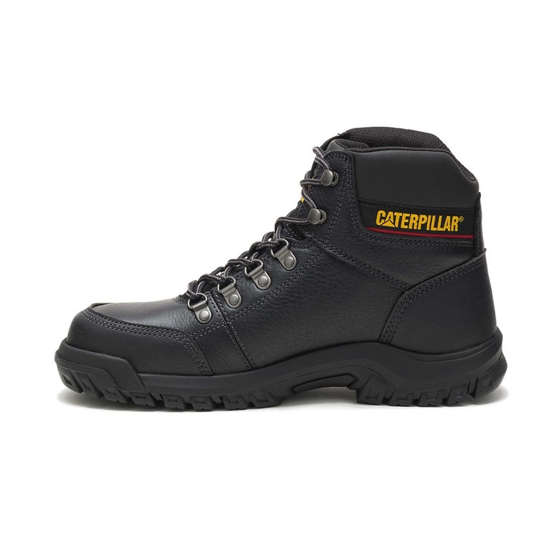 Black CatFootweat Outline Steel Toe Men's Work Boots | MD9067528