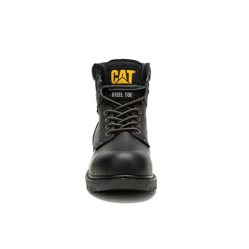 Black CatFootweat Second Shift Waterproof Steel Toe Men's Work Boots | VL9123860