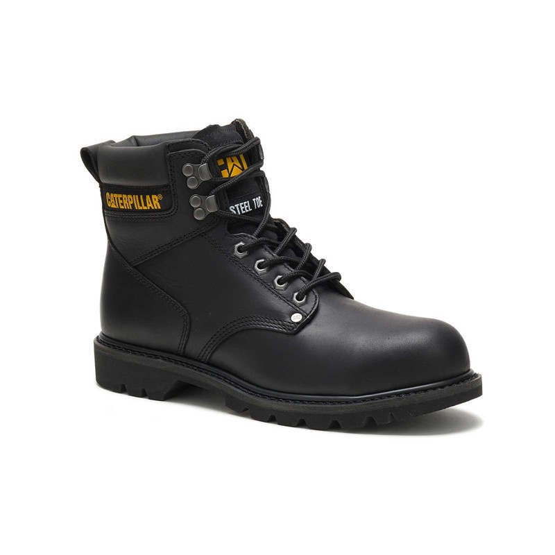 Black CatFootweat Steel Toe Men's Work Boots | JL3564192