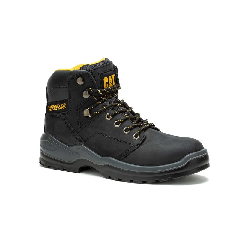 Black CatFootweat Striver Steel Toe Men's Work Boots | LC6592083