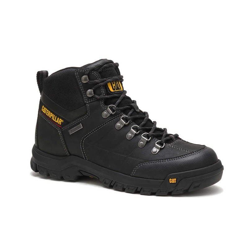 Black CatFootweat Threshold Waterproof Men's Work Boots | VM0658172