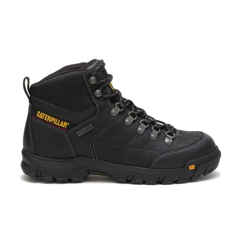 Black CatFootweat Threshold Waterproof Men\'s Work Boots | VM0658172