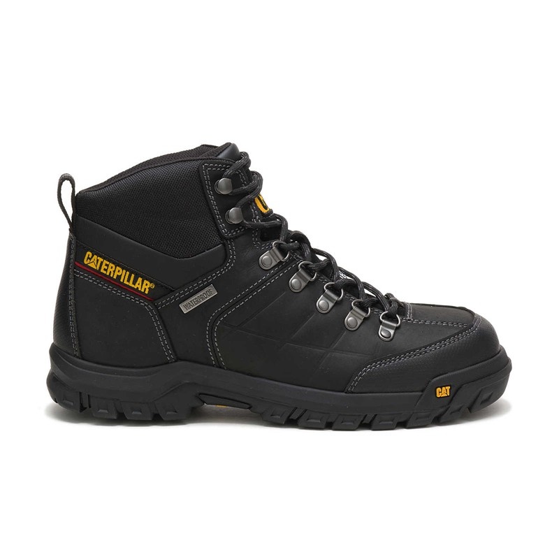 Black CatFootweat Threshold Waterproof Steel Toe Men\'s Work Boots | VP1239604