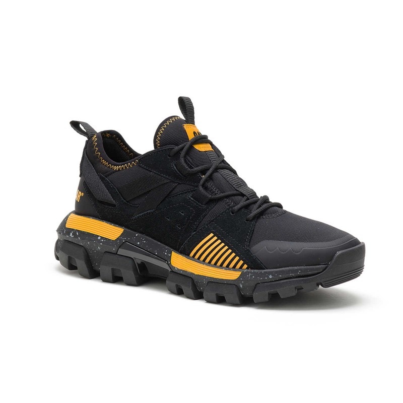 Black / Yellow CatFootweat Raider Sport Sneaker Women's Shoes | VH6379850