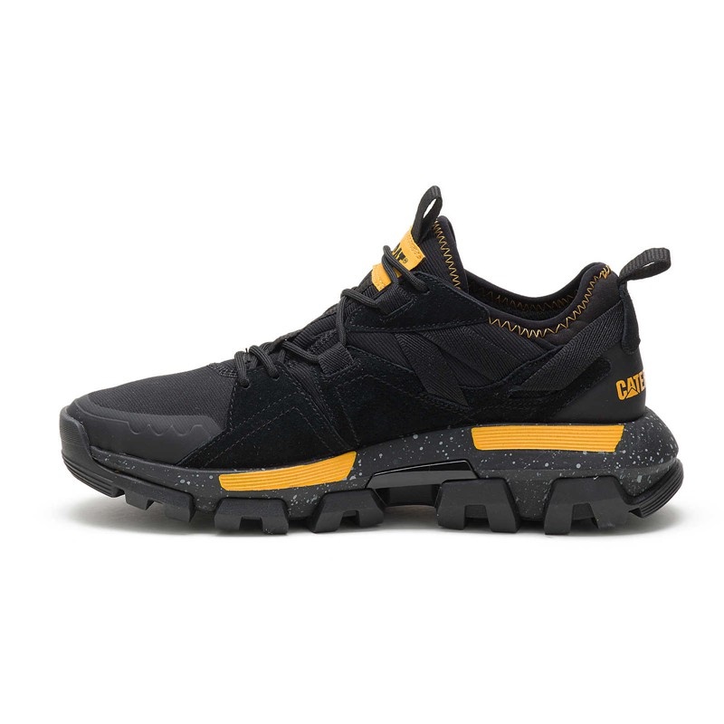 Black / Yellow CatFootweat Raider Sport Sneaker Men's Casual Shoes | VB5724681