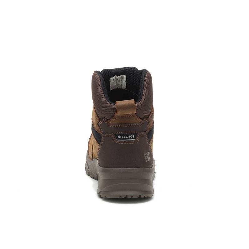 Brown CatFootweat Accomplice X Waterproof Steel Toe Men's Work Boots | MI0279841