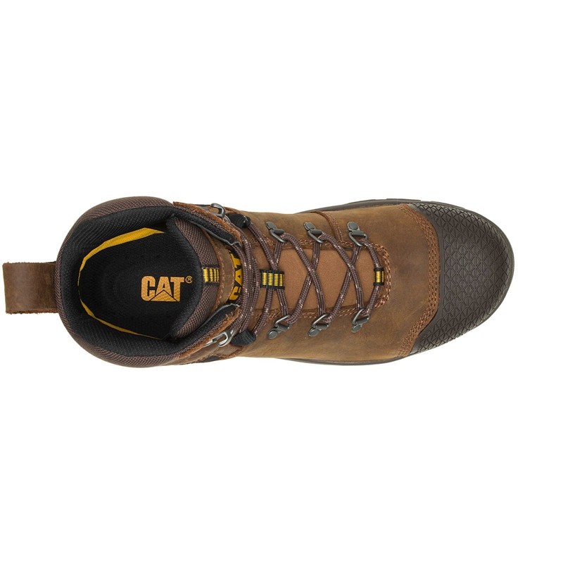 Brown CatFootweat Accomplice X Waterproof Steel Toe Men's Work Boots | MI0279841