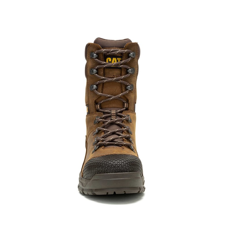 Brown CatFootweat Accomplice X Waterproof Steel Toe Men's Work Boots | IX7085421