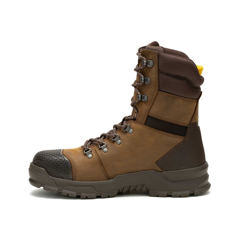 Brown CatFootweat Accomplice X Waterproof Steel Toe Men's Work Boots | IX7085421