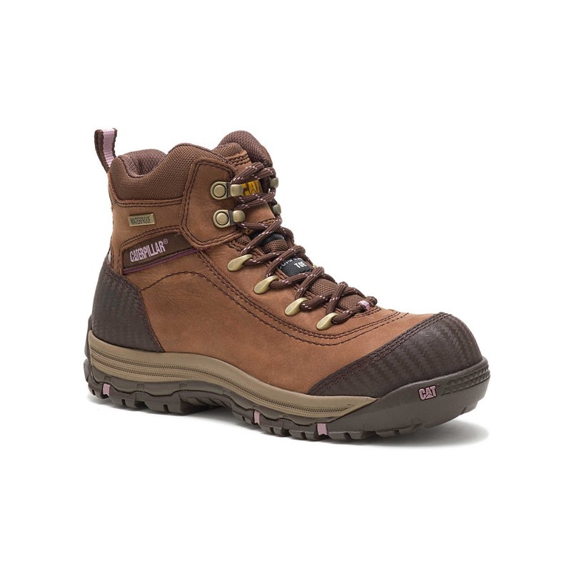 Brown CatFootweat Ally Waterproof Composite Toe Women's Boots | LR6947503