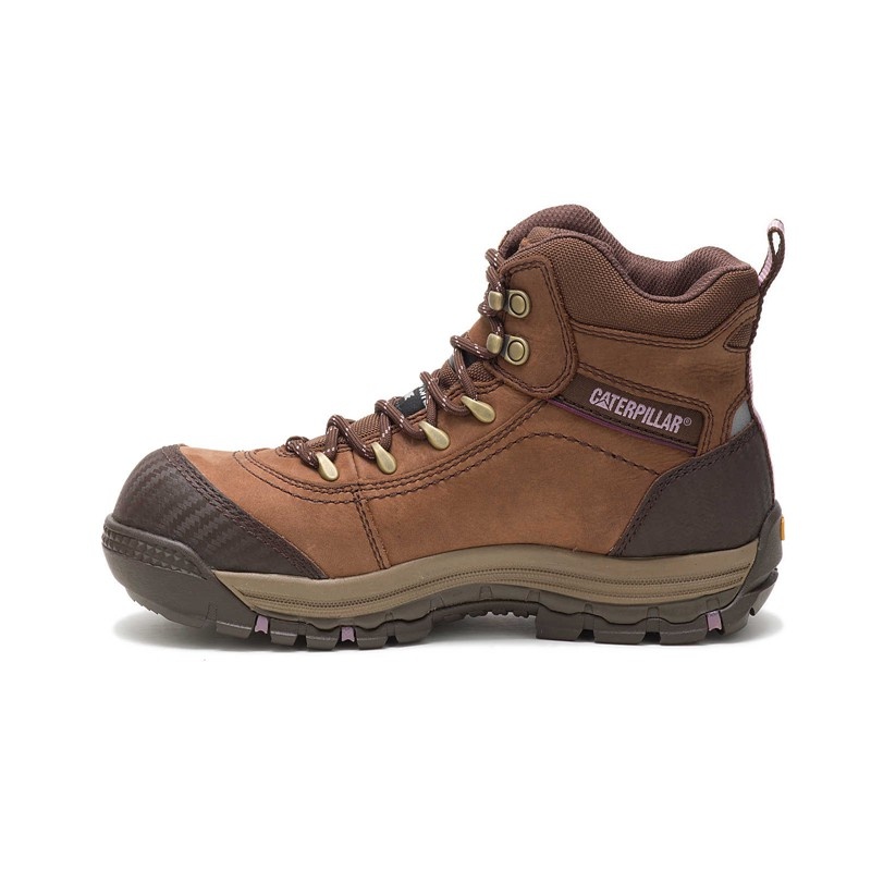 Brown CatFootweat Ally Waterproof Composite Toe Women's Boots | LR6947503