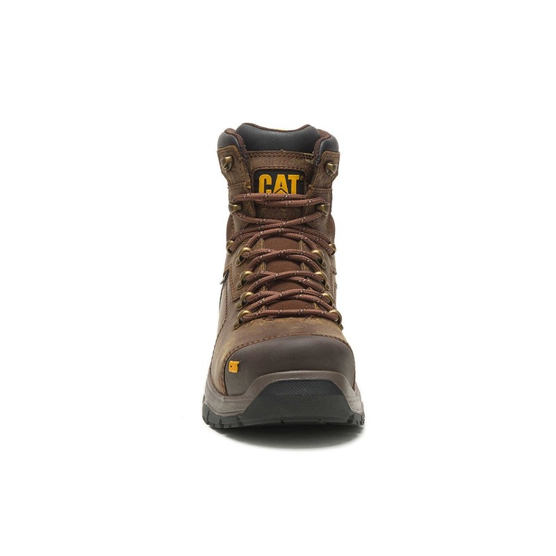 Brown CatFootweat Diagnostic 2.0 Waterproof Steel Toe Men's Work Boots | WC3148690