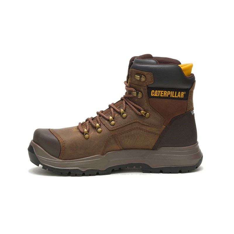 Brown CatFootweat Diagnostic 2.0 Waterproof Steel Toe Men's Work Boots | WC3148690