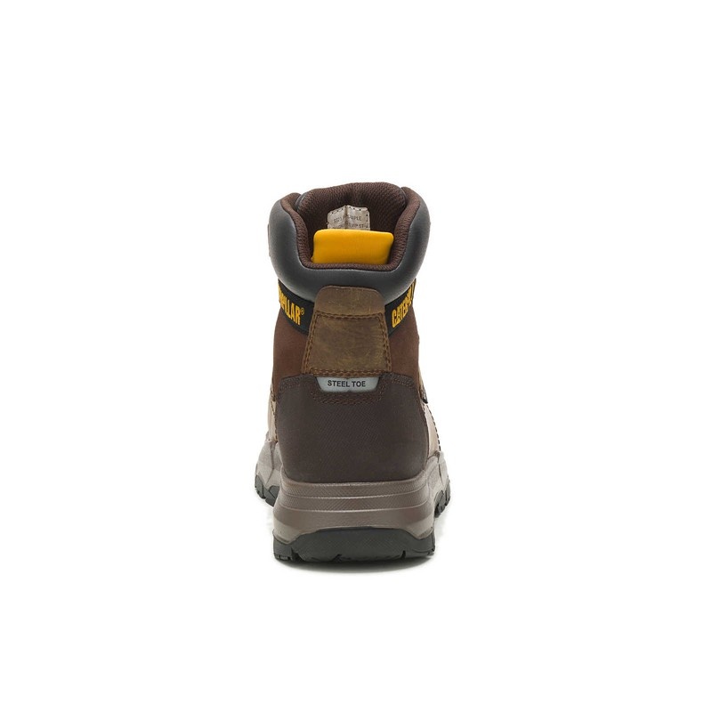 Brown CatFootweat Diagnostic 2.0 Waterproof Steel Toe Men's Work Boots | WC3148690