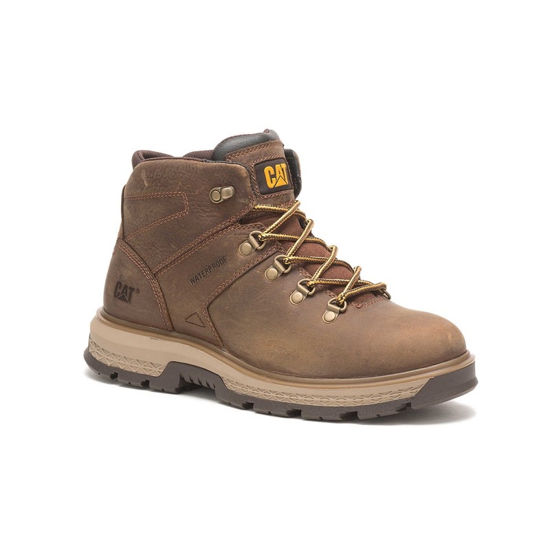 Brown CatFootweat Exposition Hiker Waterproof Men's Work Boots | DY8057469