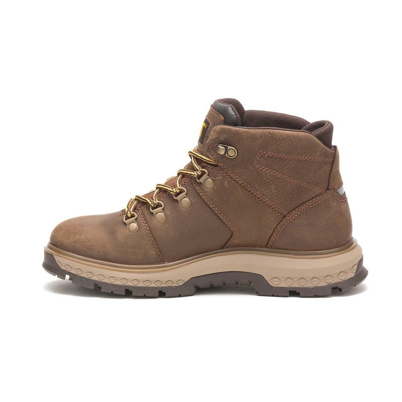 Brown CatFootweat Exposition Hiker Waterproof Men's Work Boots | DY8057469