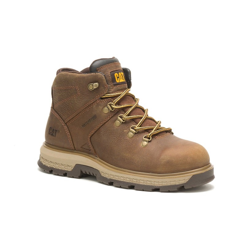 Brown CatFootweat Exposition Hiker Waterproof Alloy Toe Men's Work Boots | CO9627830