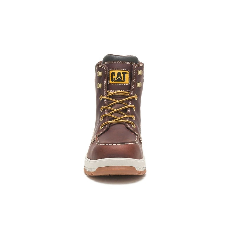 Brown CatFootweat Impact Waterproof Carbon Composite Toe Men's Work Boots | MN1530429