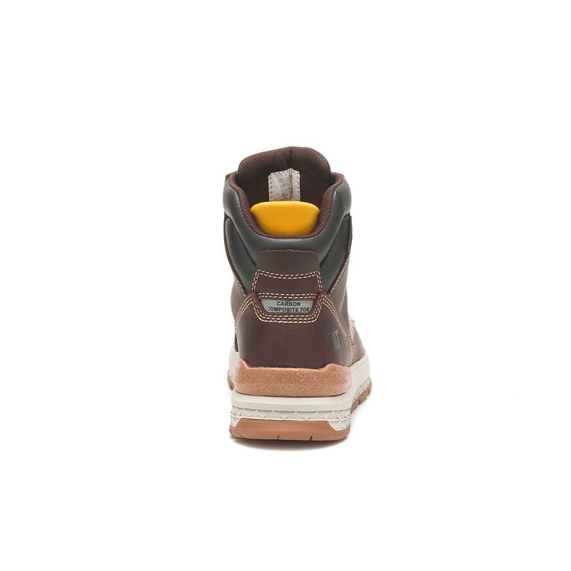 Brown CatFootweat Impact Waterproof Carbon Composite Toe Men's Work Boots | MN1530429